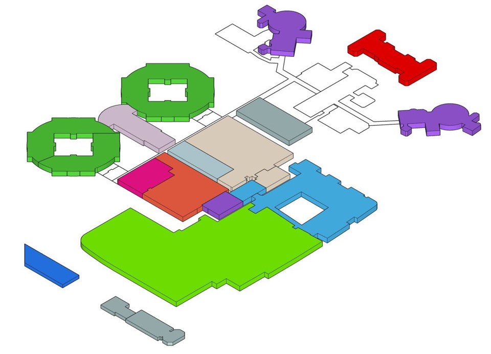 Simplified planned floor plan for the First Floor at Calderdale Royal Hospital