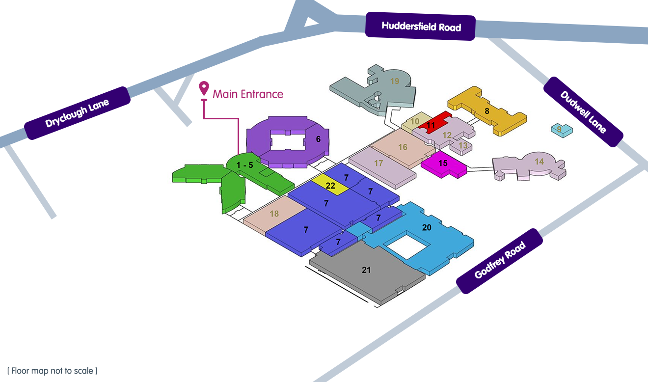 Planned floor plan for the Ground Floor at Huddersfield Royal Infirmary