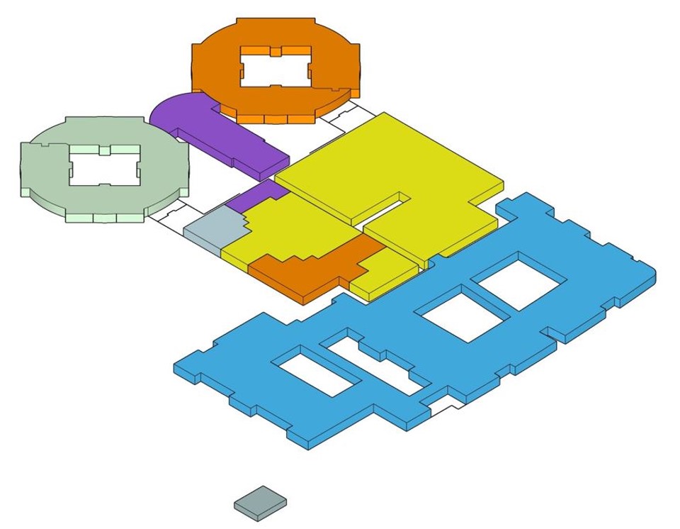 Simplified planned floor plan for the Second Floor at Calderdale Royal Hospital